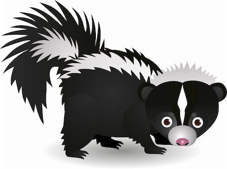 simsearch:400-08933062,k - Vector illustration of skunk cartoon Photographie de stock - Aubaine LD & Abonnement, Code: 400-04394354