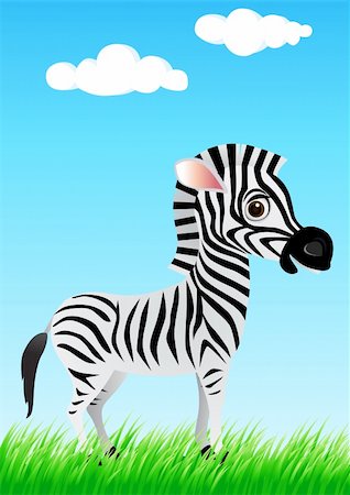 Zebra vector cartoon Stock Photo - Budget Royalty-Free & Subscription, Code: 400-04394410