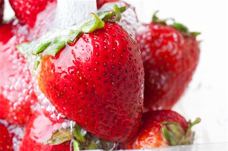 simsearch:400-07101870,k - Fresh red strawberries being washed Stockbilder - Microstock & Abonnement, Bildnummer: 400-04394518