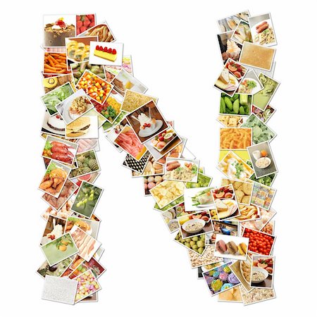 Letter N with Food Collage Concept Art Foto de stock - Super Valor sin royalties y Suscripción, Código: 400-04394636