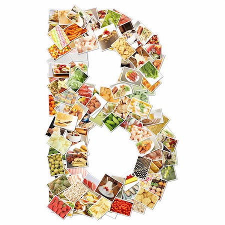 simsearch:400-04394635,k - Letter B with Food Collage Concept Art Foto de stock - Royalty-Free Super Valor e Assinatura, Número: 400-04394632