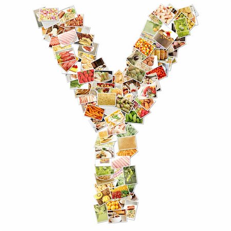 Letter Y with Food Collage Concept Art Photographie de stock - Aubaine LD & Abonnement, Code: 400-04394640