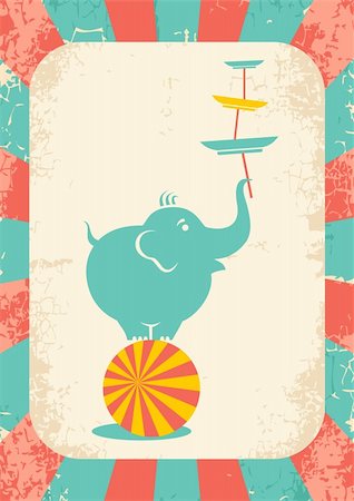 Illustration of an elephant on the ball at the circus Stock Photo - Budget Royalty-Free & Subscription, Code: 400-04394751