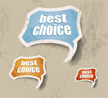 simsearch:400-05719489,k - Distressed cloud "best choice" retro style bubbles sticker. Shadows are transparent Stock Photo - Budget Royalty-Free & Subscription, Code: 400-04394806