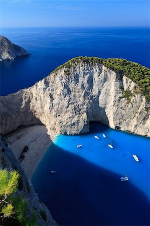summer beach postcard - view of the shipwreck on the beach Navagio in Zakynthos, Greece Stock Photo - Budget Royalty-Free & Subscription, Code: 400-04395004