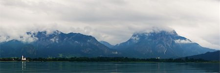forggensee - Panorama of Forggensee lake with Alps, Germany Stockbilder - Microstock & Abonnement, Bildnummer: 400-04395093