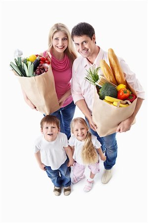 simsearch:400-04323202,k - A happy family with their purchases on a white background Stock Photo - Budget Royalty-Free & Subscription, Code: 400-04395967