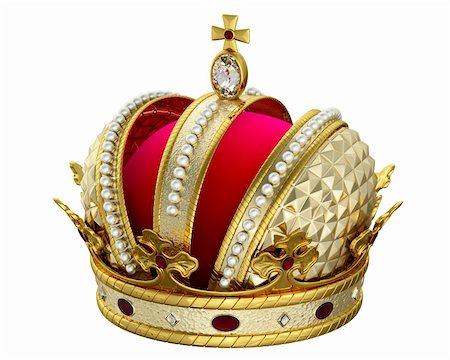 diadème - Gold crown with gems isolated on white background Stock Photo - Budget Royalty-Free & Subscription, Code: 400-04396022