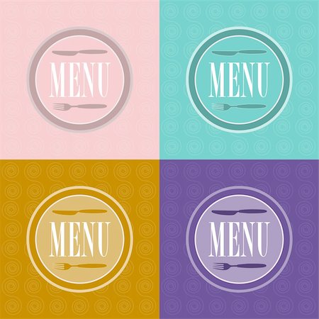 Set of Menu Card Design - Menu Sign and Cutlery Icon Stock Photo - Budget Royalty-Free & Subscription, Code: 400-04396119