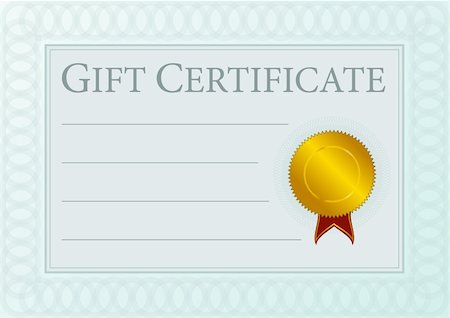 Blank Gift Certificate Document With Golden Seal Fotografie stock - Microstock e Abbonamento, Codice: 400-04396111