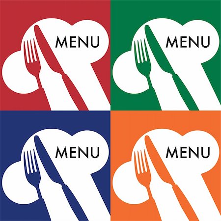 simsearch:400-04393497,k - Menu Card Background - Cutlery and Menu Sign in Different Colors Stock Photo - Budget Royalty-Free & Subscription, Code: 400-04396128