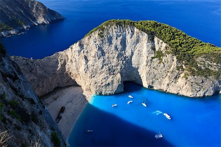 summer beach postcard - view of the shipwreck on the beach Navagio in Zakynthos, Greece Stock Photo - Budget Royalty-Free & Subscription, Code: 400-04396167