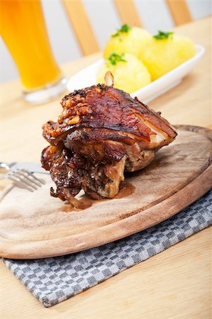 detail of a bavarian roasted pork dish Stock Photo - Budget Royalty-Free & Subscription, Code: 400-04396518