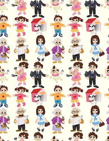 simsearch:400-04412571,k - cartoon family seamless pattern Stock Photo - Budget Royalty-Free & Subscription, Code: 400-04396725