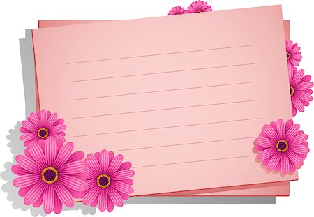 Pink flowers with a card for your text over white. EPS 8, AI, JPEG Stock Photo - Budget Royalty-Free & Subscription, Code: 400-04397118