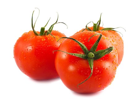 simsearch:400-04902993,k - Three fresh wet tomatoes isolated on white background Stockbilder - Microstock & Abonnement, Bildnummer: 400-04397138