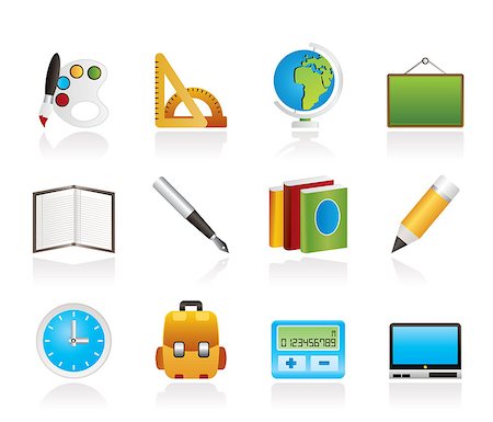 School and education icons - vector icon set Stock Photo - Budget Royalty-Free & Subscription, Code: 400-04397233
