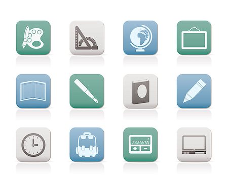 School and education icons - vector icon set Stock Photo - Budget Royalty-Free & Subscription, Code: 400-04397295