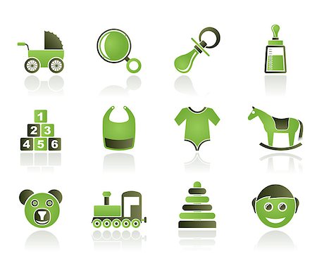 pacifier vector - baby and children icons - vector icon set Stock Photo - Budget Royalty-Free & Subscription, Code: 400-04397298