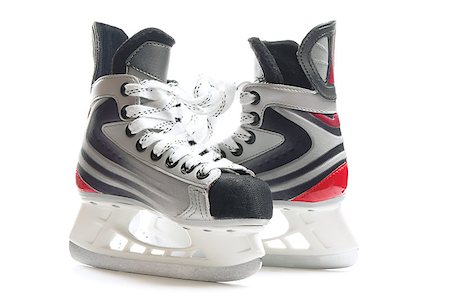 Children hockey skates isolated over pure white background Stock Photo - Budget Royalty-Free & Subscription, Code: 400-04397329