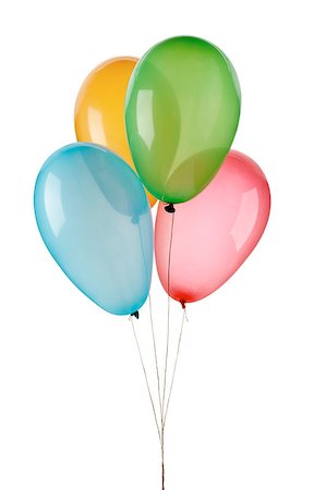 elio - four colored balloons on a white background Fotografie stock - Microstock e Abbonamento, Codice: 400-04397593