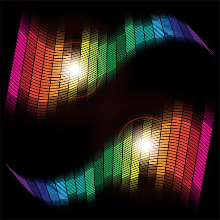 digital colour spectrum - Abstract Background - Multicolor Equalizer on Black Background Stock Photo - Budget Royalty-Free & Subscription, Code: 400-04397782