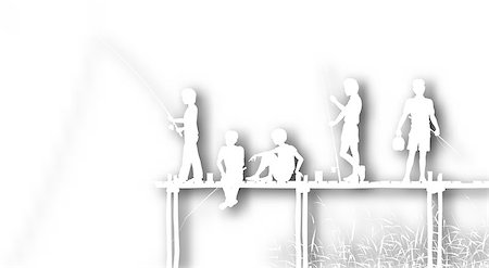 patient shadow - Editable vector cutout of children fishing from a wooden jetty with background shadow made using a gradient mesh Foto de stock - Super Valor sin royalties y Suscripción, Código: 400-04397953