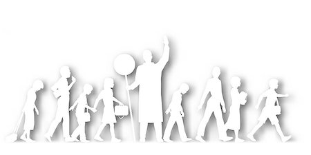 school kid cutout - Editable vector cutout silhouettes of school children crossing a road with background shadow made using a gradient mesh Stock Photo - Budget Royalty-Free & Subscription, Code: 400-04397964