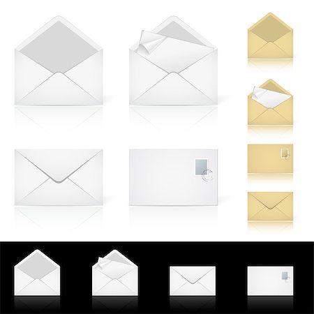 simsearch:400-06759395,k - Set of different icons for e-mail. Illustration for design on white background Photographie de stock - Aubaine LD & Abonnement, Code: 400-04398221