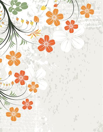 simsearch:400-04869919,k - Grunge decorative floral frame with bud, element for design, vector illustration Foto de stock - Super Valor sin royalties y Suscripción, Código: 400-04398238