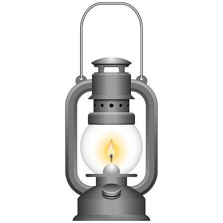 Layered vector illustration of Old Kerosene Lamp. Fotografie stock - Microstock e Abbonamento, Codice: 400-04398248