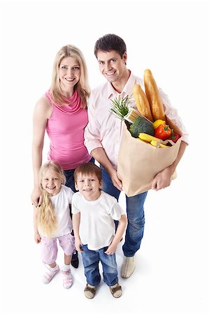simsearch:400-04323202,k - Happy family with food on a white background Stock Photo - Budget Royalty-Free & Subscription, Code: 400-04398287