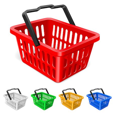 Colorful shopping basket. Illustration on white background Stock Photo - Budget Royalty-Free & Subscription, Code: 400-04398413