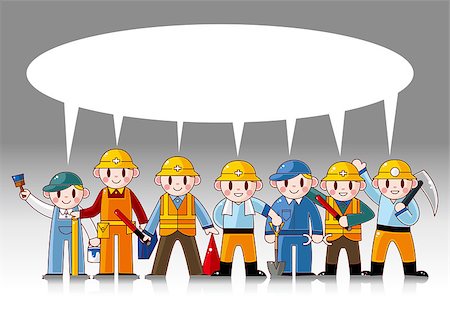 engineer background - cartoon worker card Stock Photo - Budget Royalty-Free & Subscription, Code: 400-04398623