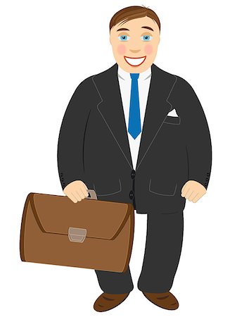 simsearch:400-04301677,k - Successful businessman in a black suit and with a portfolio in hands Stock Photo - Budget Royalty-Free & Subscription, Code: 400-04398755