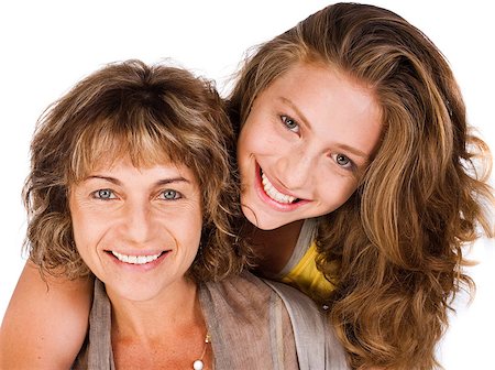 simsearch:400-03972220,k - Close-up of smiling elder mum and daughter facing camera... Fotografie stock - Microstock e Abbonamento, Codice: 400-04398975
