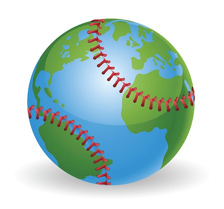 simsearch:400-04673387,k - World globe baseball ball concept illustration Photographie de stock - Aubaine LD & Abonnement, Code: 400-04399021