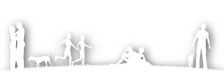 Editable vector cutout of people in a parks with background shadow made using a gradient mesh Stock Photo - Budget Royalty-Free & Subscription, Code: 400-04399199