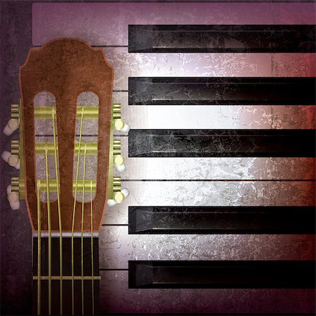 simsearch:400-04767338,k - abstract music grunge background with acoustic guitar and piano Stockbilder - Microstock & Abonnement, Bildnummer: 400-04399230