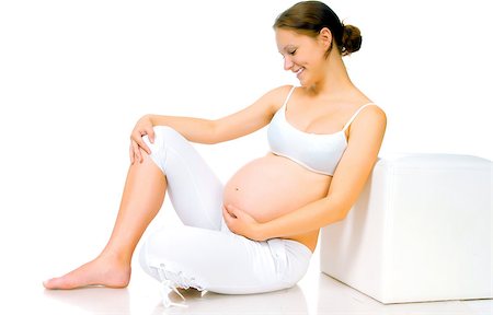 simsearch:400-06849973,k - pregnant young woman isolated on a white Stock Photo - Budget Royalty-Free & Subscription, Code: 400-04399328