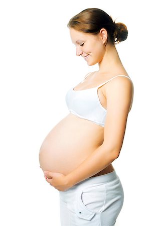 simsearch:400-06849973,k - pregnant young woman isolated on a white Stock Photo - Budget Royalty-Free & Subscription, Code: 400-04399322