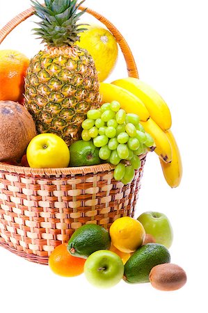 wicker basket full of ripe fruit Stock Photo - Budget Royalty-Free & Subscription, Code: 400-04399463