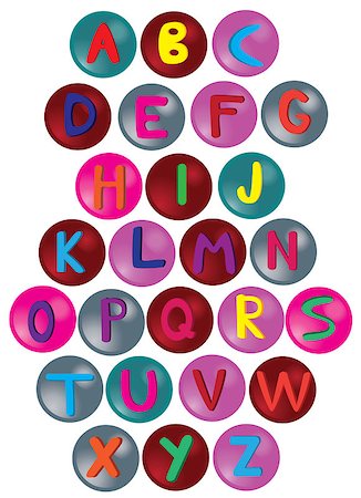 Vector illustration of buttons with alphabet letters Stock Photo - Budget Royalty-Free & Subscription, Code: 400-04399701