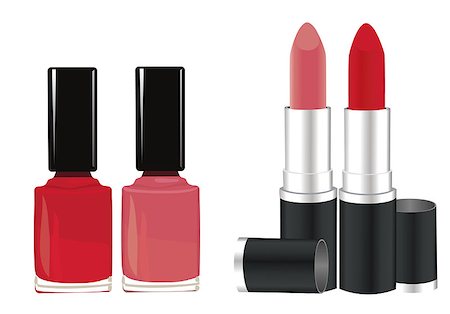 vector illustration of lipstick and nail polish Stock Photo - Budget Royalty-Free & Subscription, Code: 400-04399702