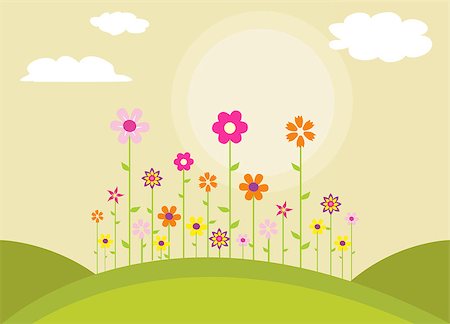 poster background, nature - colorful spring flowers vector illustration Stock Photo - Budget Royalty-Free & Subscription, Code: 400-04399878