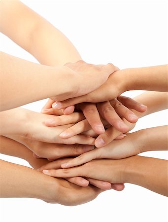 group of young people's hands together Stock Photo - Budget Royalty-Free & Subscription, Code: 400-04390114