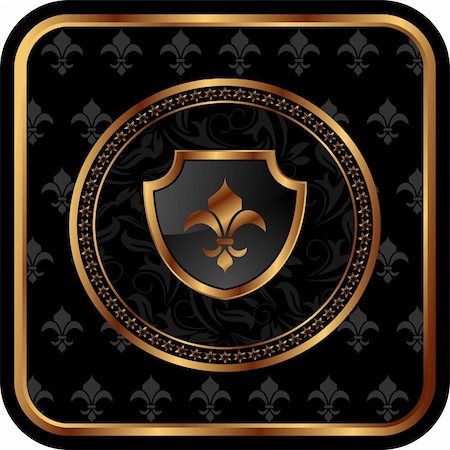 simsearch:400-05690619,k - Illustration golden frame with shield - vector Stock Photo - Budget Royalty-Free & Subscription, Code: 400-04390449