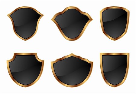 simsearch:400-05719517,k - Illustration set of shields in 6 different shapes - vector Stock Photo - Budget Royalty-Free & Subscription, Code: 400-04390464