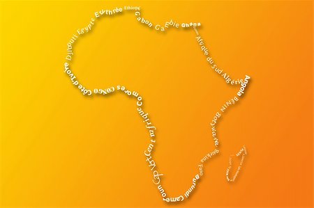 simsearch:400-07953882,k - Typography Illustration of africa map Stock Photo - Budget Royalty-Free & Subscription, Code: 400-04390617