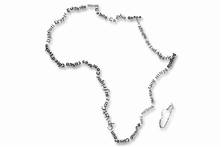 simsearch:400-07953882,k - typography Illustration of africa map Stock Photo - Budget Royalty-Free & Subscription, Code: 400-04390618